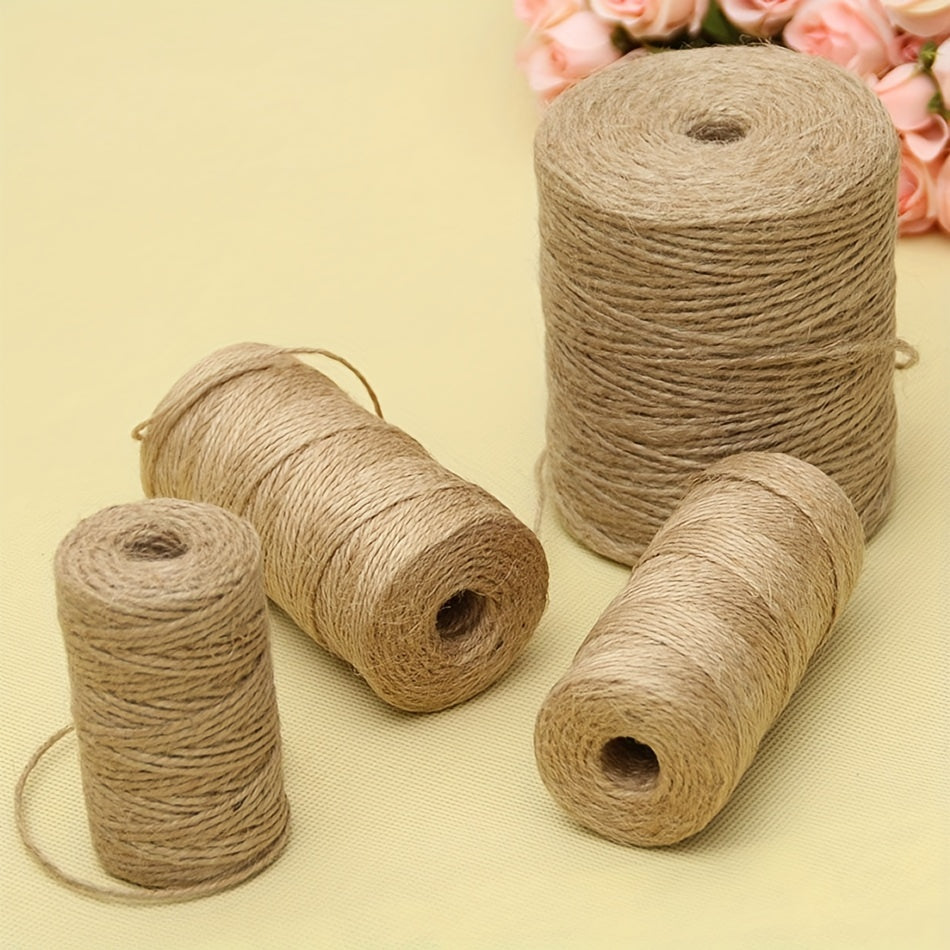 3pcs 100m Hemp Rope Hand Woven Diy Thin Rope Jute Vintage Ornament
