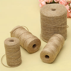3pcs 100m Hemp Rope Hand Woven Diy Thin Rope Jute Vintage Ornament