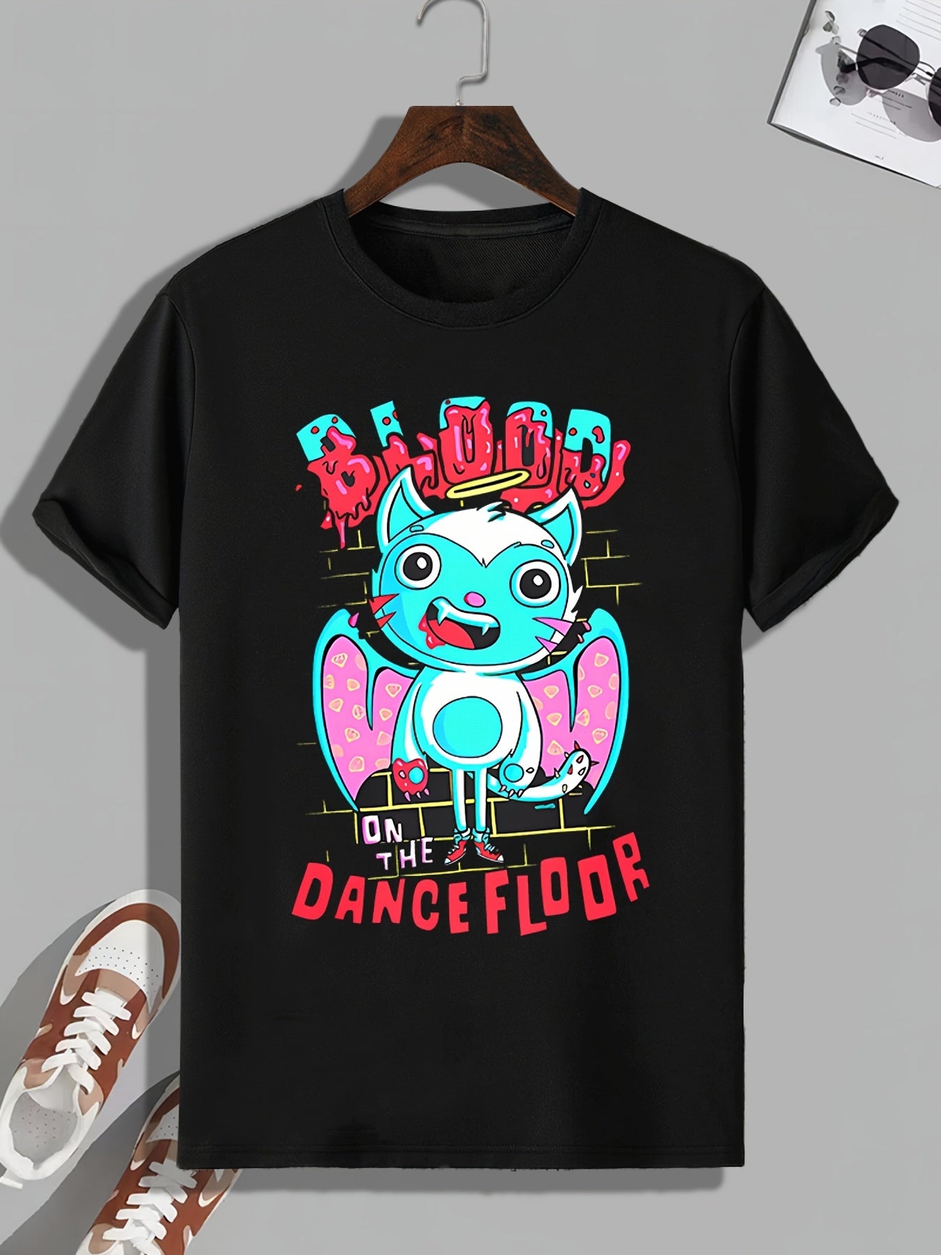 Men's Dance Floor Print T shirt Active Slightly Stretch Breathable Tee