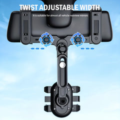 360 Rotatable Car Rearview Mirror Mobile Phone Holder Telescopic Phone Holder