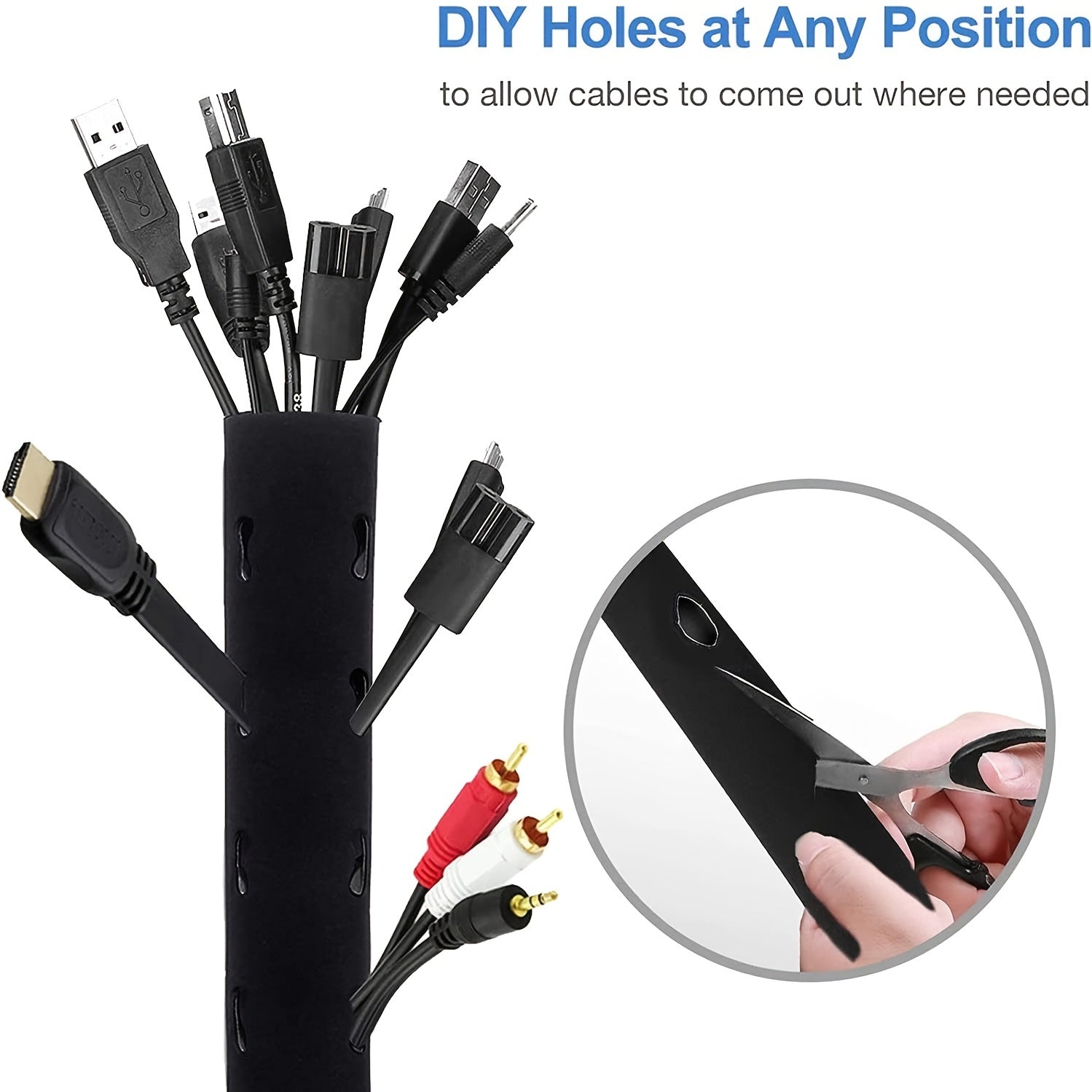 4pcs Cable Organizer for Office Storage Sleeve Wire Organizer for TV