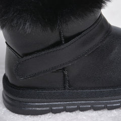 Girls' Hook and Loop Snow Boots Soft Warm Plus Fleece Outdoor Hiking Winter