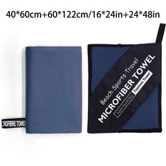 2pcs Zipper Bag Microfiber Travel Towel Soft Beach Fitness Towel