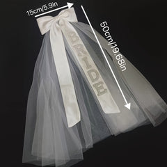 Bridal Veil and Bow Set - Wedding Party Bride Accessory