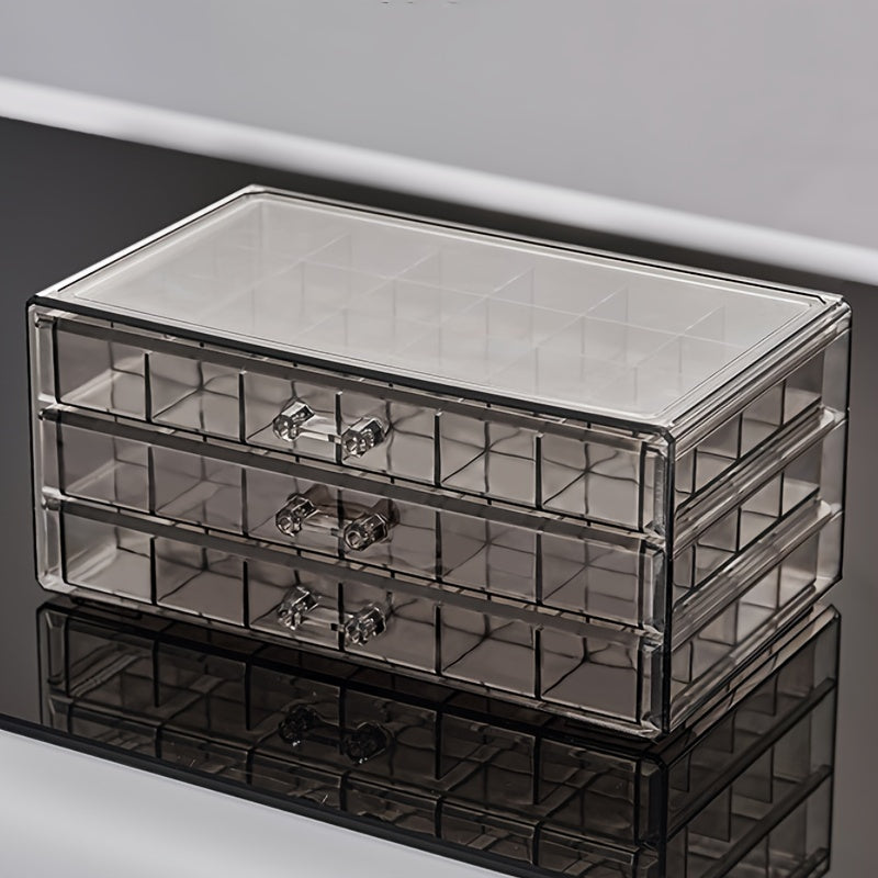 Large Capacity Transparent Jewelry Storage Box Drawer Style