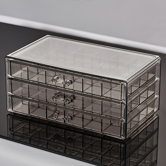 Large Capacity Transparent Jewelry Storage Box Drawer Style