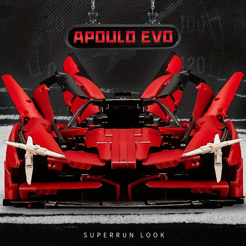 Metal Red Sports Car Model Building Blocks Set