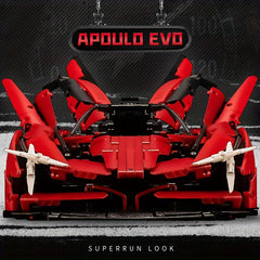 Metal Red Sports Car Model Building Blocks Set