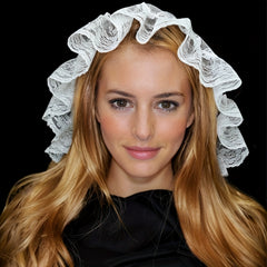 Vintage Lace Pleated Veil Headpiece European Retro Bridal Accessory