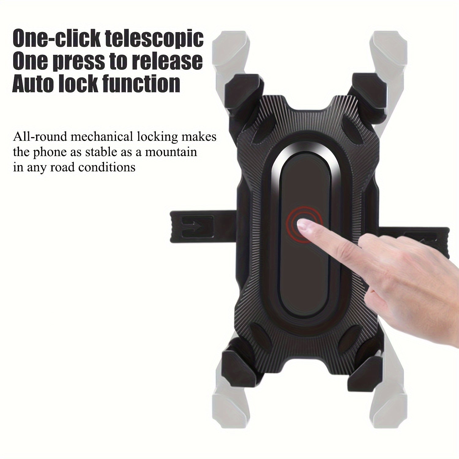 Bike Cell Phone Holder Motorcycle Automatic Lock Anti Shake Silicone Holder