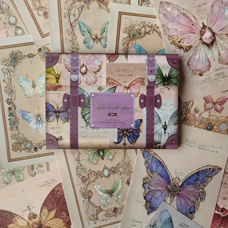 60pcs Vintage Scrapbook Paper Retro Scrapbooking Supplies Planner Journaling