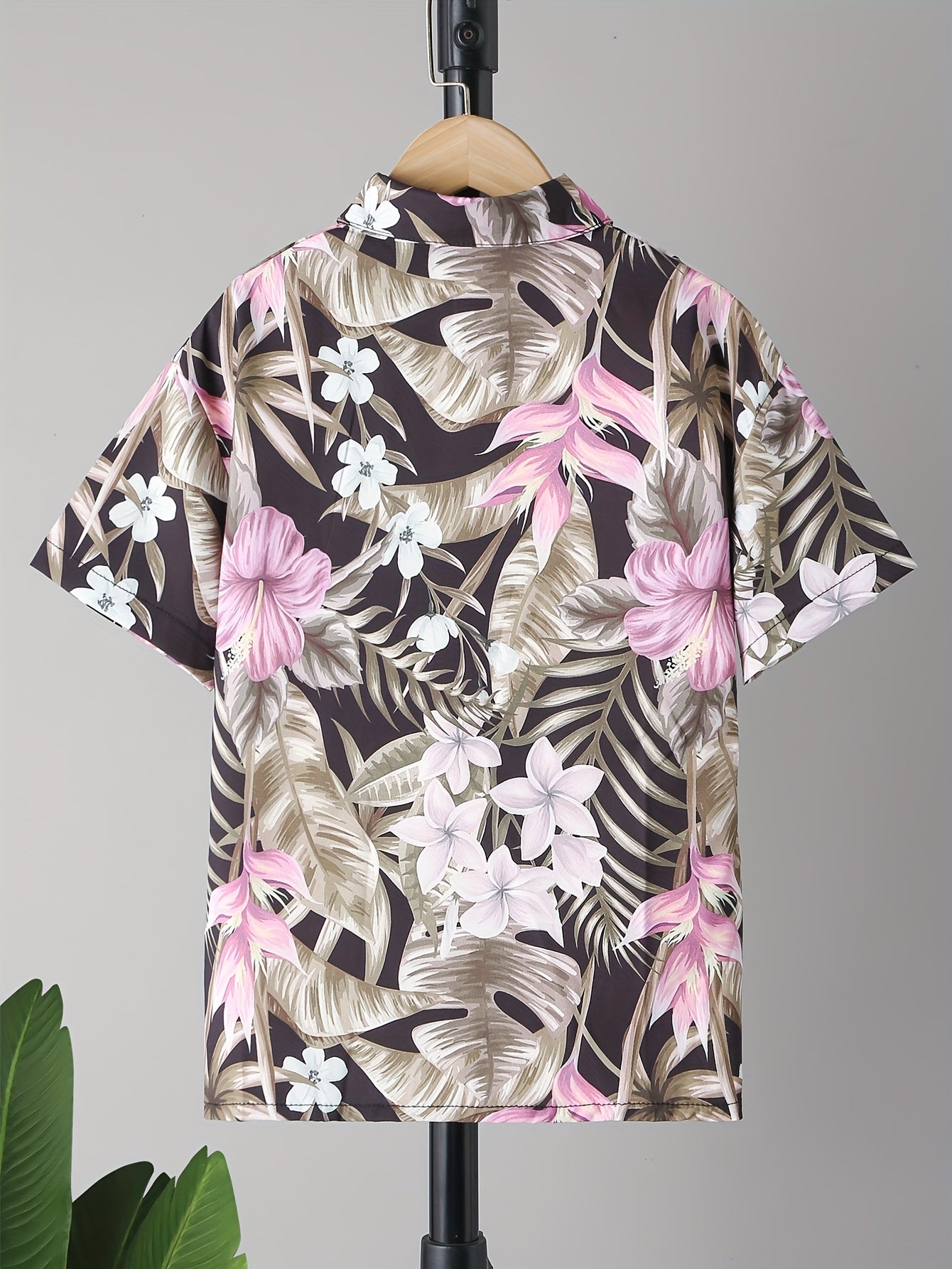 Hawaii Floral And Leaf Full Graphic Print Boys Top