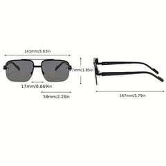 Half Frame Cut Edge Sunglasses Square Frame Sports Glasses Men's Glasses Case