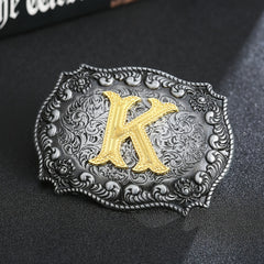 Western Cowboy Letter K Initial Belt Buckle
