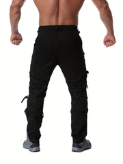 Men's Vintage Cargo Pants Zipper Cotton Casual Trousers
