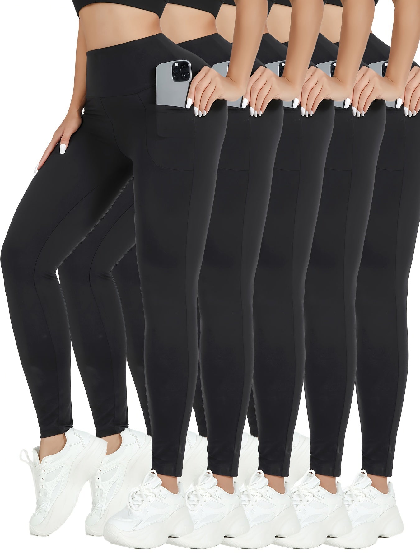 High Waisted Leggings With Pockets Women's Activewear
