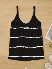 Stripe Print V Neck Cami Top