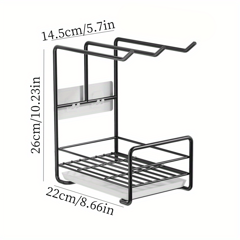 Kitchen Storage Rack Tabletop Dishwashing Sponge Drainage Wall Mounted Storage