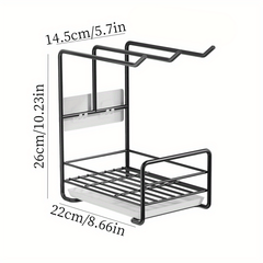 Kitchen Storage Rack Tabletop Dishwashing Sponge Drainage Wall Mounted Storage