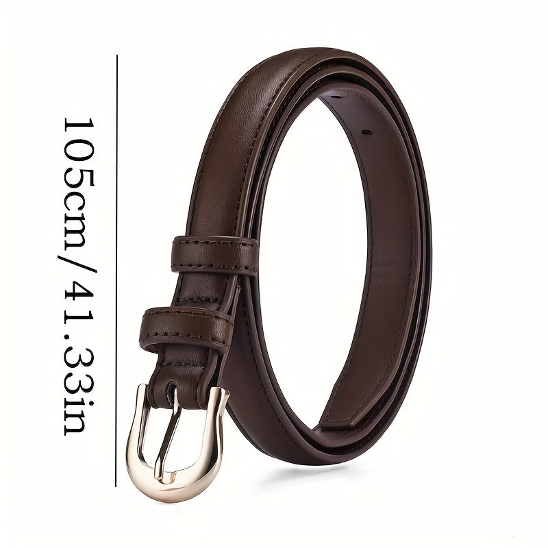 Men's Buckle Belts Car Suture Slim Belt for Trousers Jeans