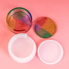 DIY Round Coaster Storage Box Silicone Mold Set