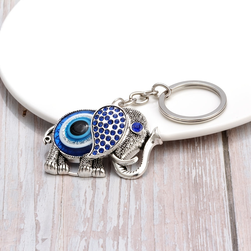 Evil Eye Elephant Keychain Lucky Charm Car Bag Pendant
