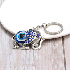 Evil Eye Elephant Keychain Lucky Charm Car Bag Pendant