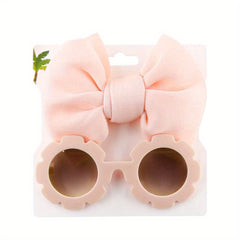 Girls Flower Sunglasses & Headband Set - Kids Gift