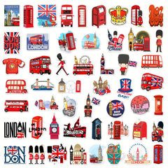 50pcs London Vinyl Stickers Waterproof Decals for Laptops Skateboards