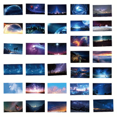 60pcs Starry Sky Cartoon Night Scenery Waterproof Sticker Pack