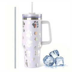 40oz Stainless Steel Cat Claw Tumbler w/Lid & Straw