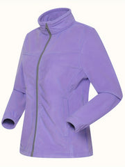Women's Fleece Zip Thermal Jacket Sports Coat Turtle Neck Activewear