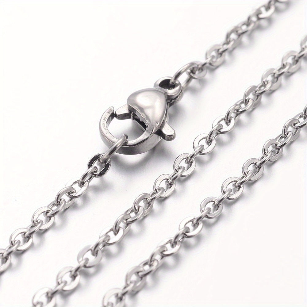20pcs Stainless Steel Necklace Cable Chains Lobster Clasps DIY Jewelry Making