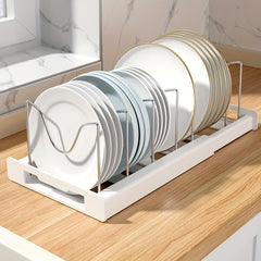 Kitchen Organizer Shelf with Pot Lid Holder, Utensil Rack, Dish Drainboard