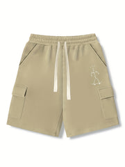 Men's Stretch Knee Long Skateboarding Shorts for Summer
