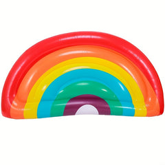 Inflatable Rainbow Water Mattress for Pool Party - Semi Circular Design