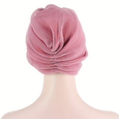 Mesh Turban Cap Solid Head Wraps Casual Breathable Head Scarf