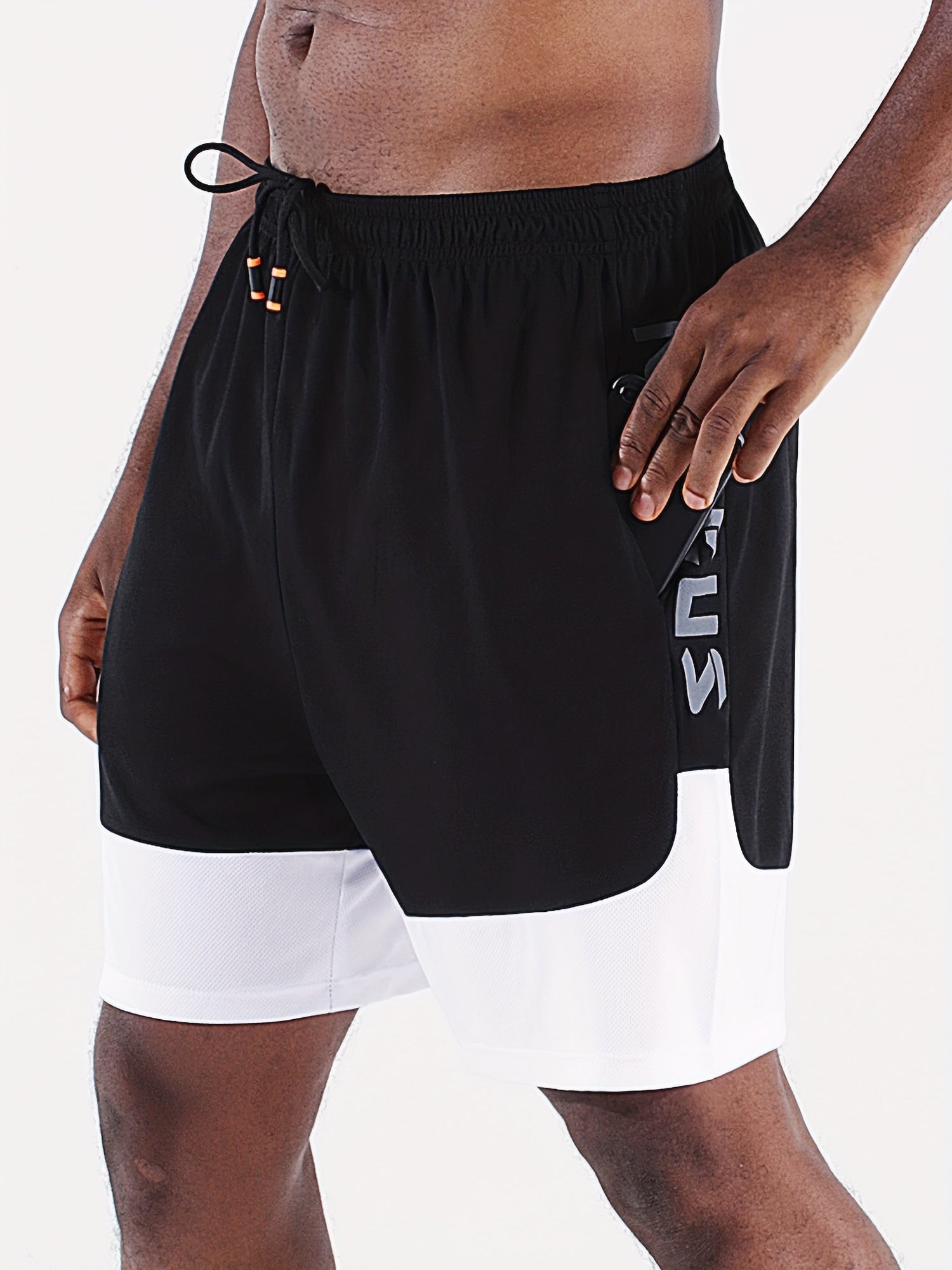 Men's Block Jersey Shorts - Comfy Drawstring Shorts For Athletics Basketball