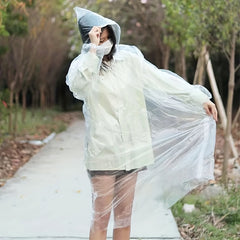 2pcs Portable Transparent Disposable Raincoats for Outdoor Travel