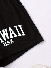 Girls Letter Graphic Casual Track Shorts Kids Summer Clothes