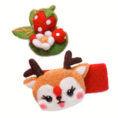 Wool Needle Felting Kit Deer Hairpin Needle Felting Kits DIY Art Craft