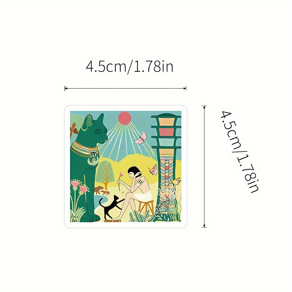 50pcs Ancient Egypt Waterproof Stickers For Laptop Waterbottle Phone