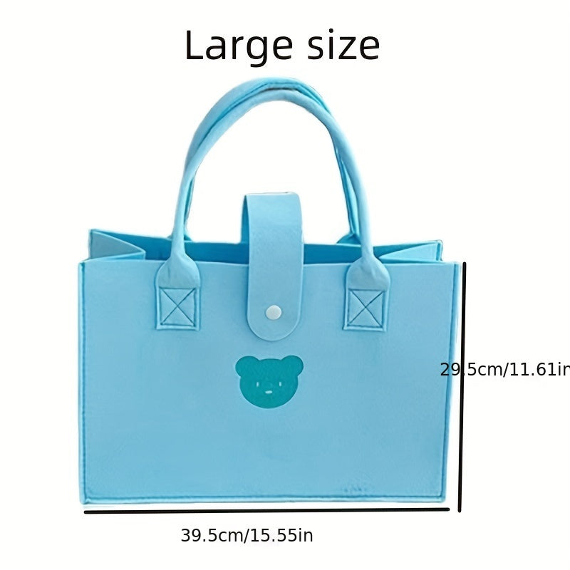 Bear Felt Bag Large Capacity Tote Bag for Mom's Commute & Shopping