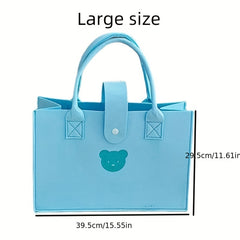 Bear Felt Bag Large Capacity Tote Bag for Mom's Commute & Shopping