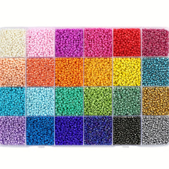 20000Pcs 2 3 4mm 24 Multicolor Glass Seed Beads DIY Jewelry Making Craft Set
