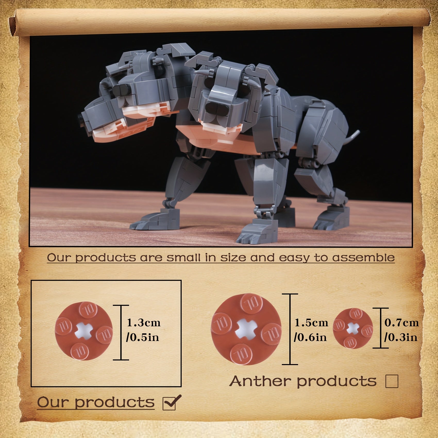 Dog Building Blocks Toy Set 1000 pcs 3D Puzzle Toys Gift for Adults