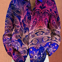 Floral Casual Button-Up Shirt for Men