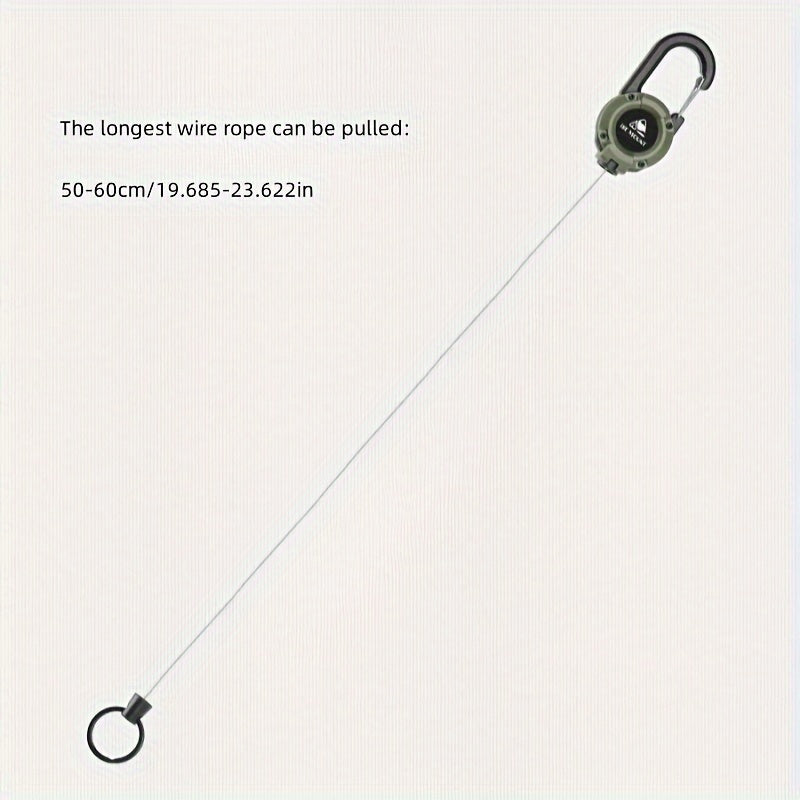 Retractable Keychain Buckle Steel Wire Rope for Outdoor Camping