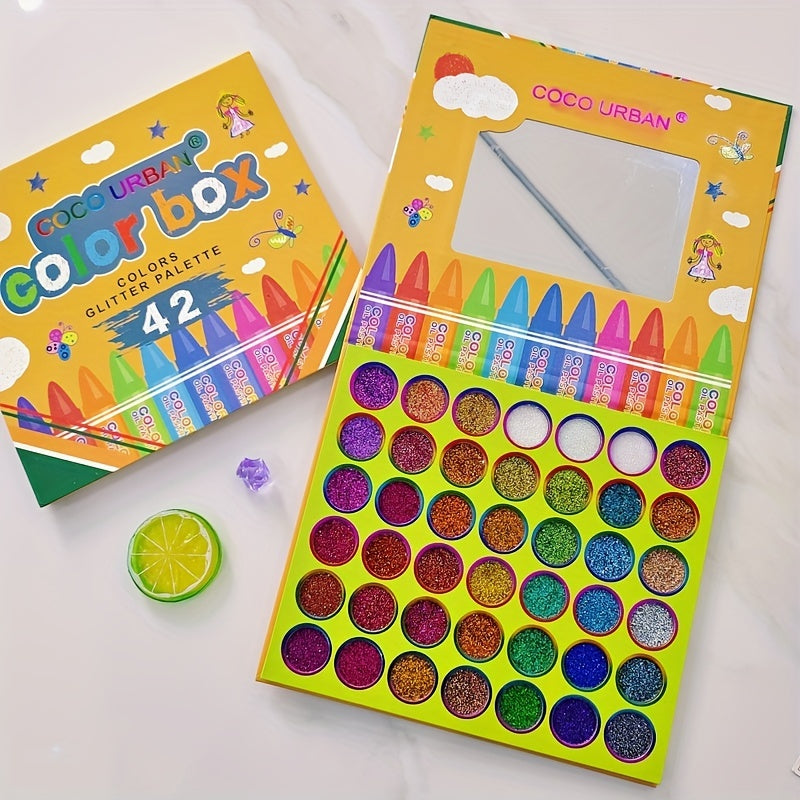 42 Colors Glitter Sequin Eyeshadow Palette for Cosplay Halloween Dance Party