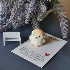 Owl Pocket Hug Small Card Inspirational Small Greeting Card
